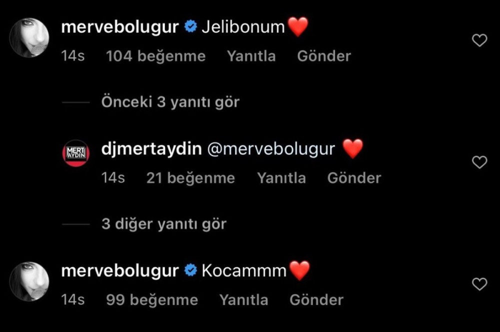 merve bolugur dan mert aydin in paylasimina yorum